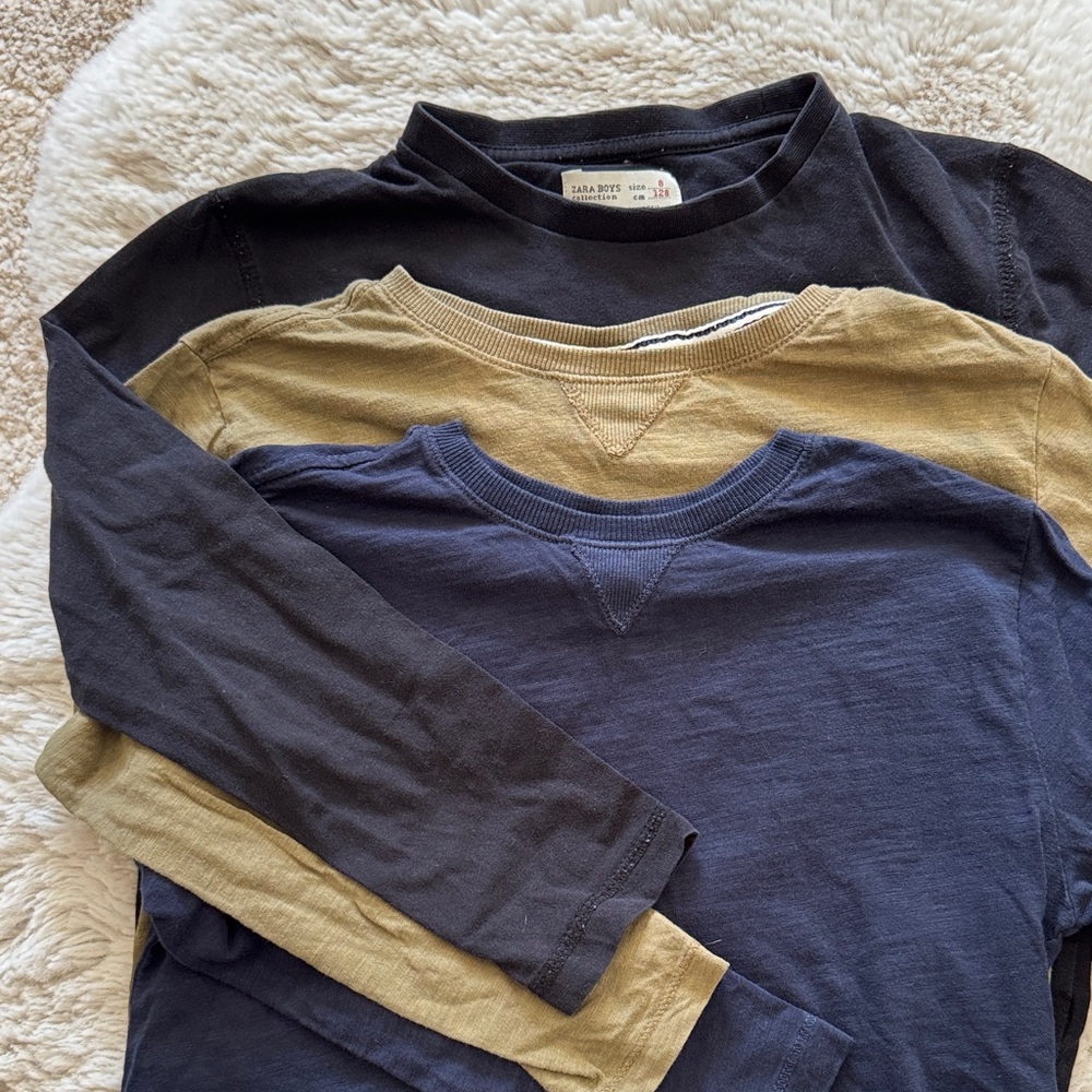 Zara Boys Long Sleeve Shirts, 3 pcs